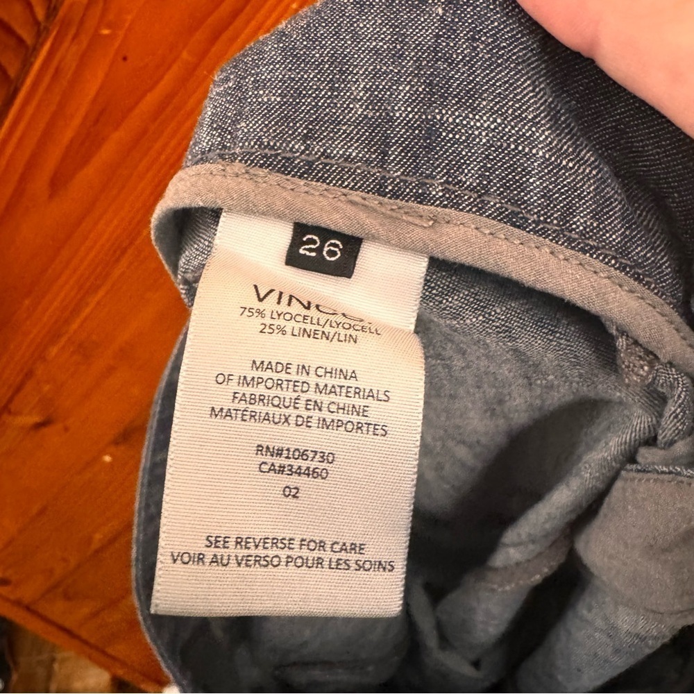 Vince Linen Lyocell Blend Cropped Cargo Pants Size 26 - Picture 4 of 4